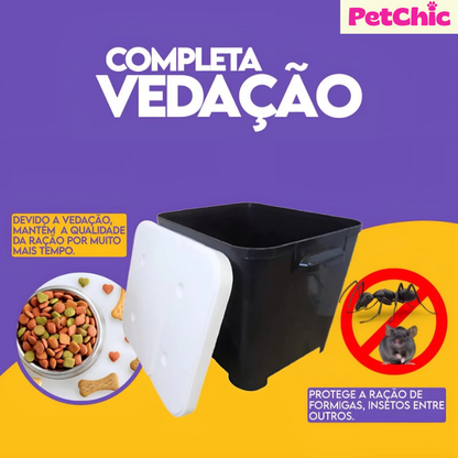 Container Porta Ração Pet 15KG + Pá Dosadora – Mantenha a Ração Fresca e Protegida!