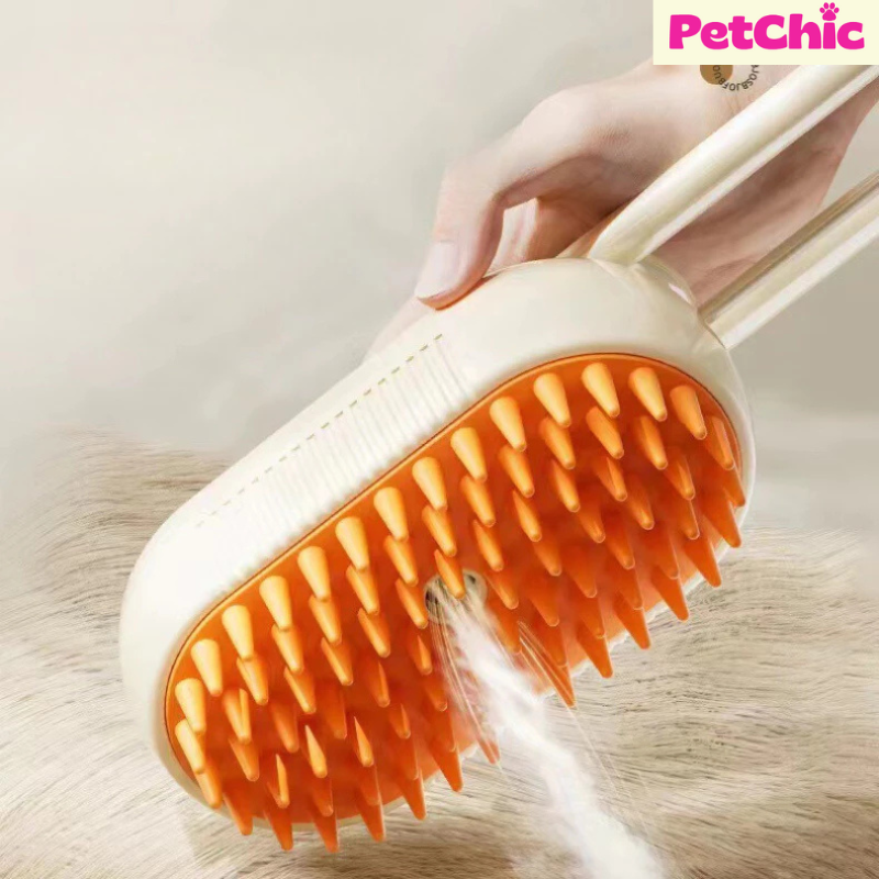 Escova a Vapor 3 em 1 para Gatos e Cães – Remova Pelos Mortos com Conforto e Praticidade!